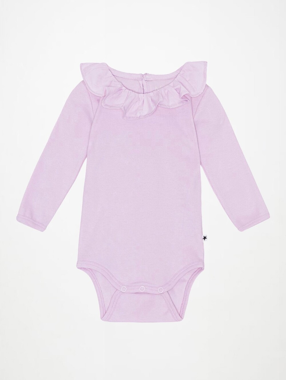 {Molo} Faye Pale Pink Ruffle Collar Long-Sleeve Bodysuit - 9 Months